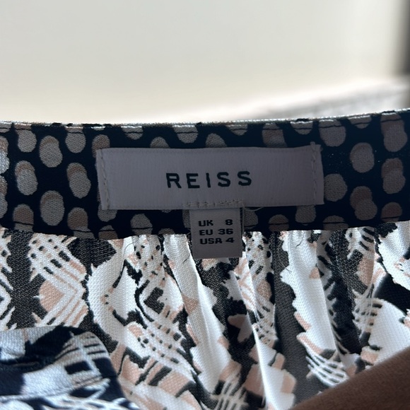 Reiss Sz 4 Dress Shirt Black Cream Taupe - Picture 3 of 4